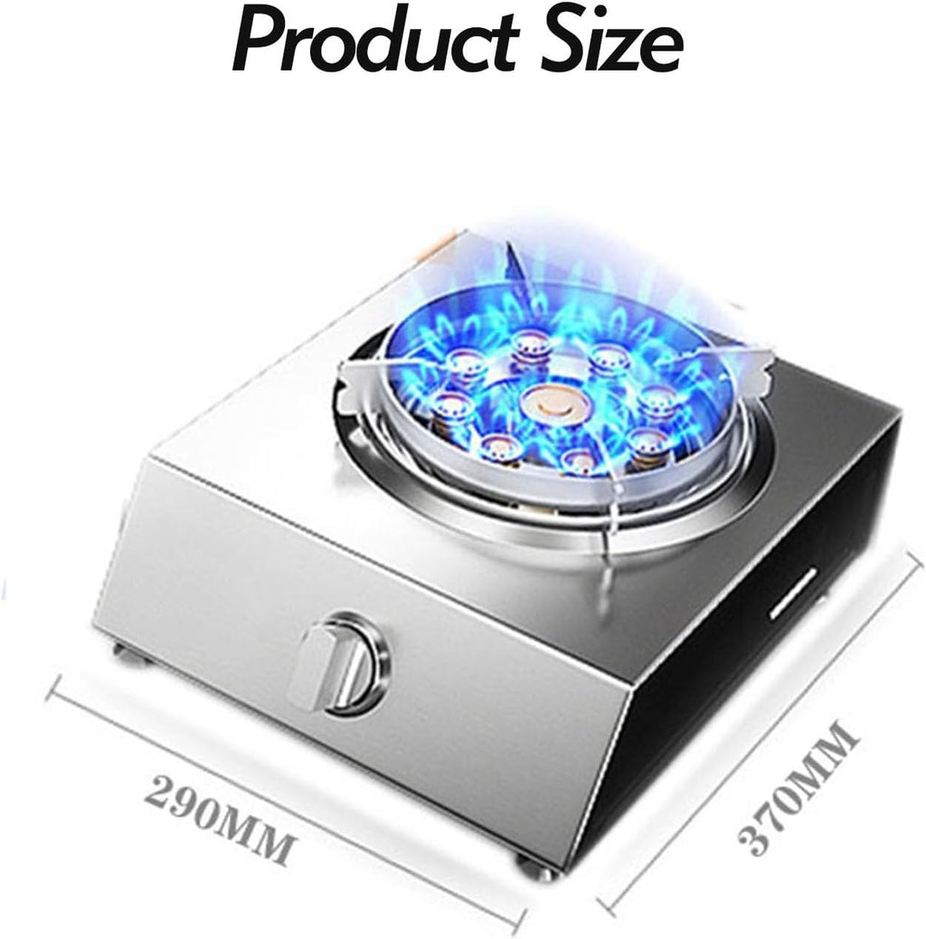 Single Burner,Natural Gas Stove,Nine-cavity Desktop Stainless Steel Gas Stove,Thermocouple Protection,Suitable for Home Use, 18648