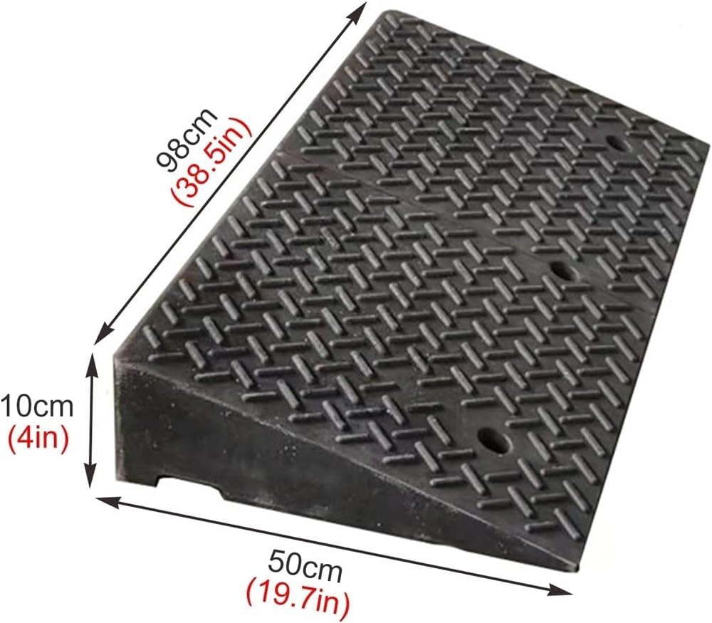 JIUYUEYA Rubber Curb Ramp 2 Pack,Heavy-Duty 6600 lbs Capacity Threshold Ramps, Driveway Ramps with Stable Grid Structure for Cars, Wheelchairs, Bikes (Size : 18cm/7in)