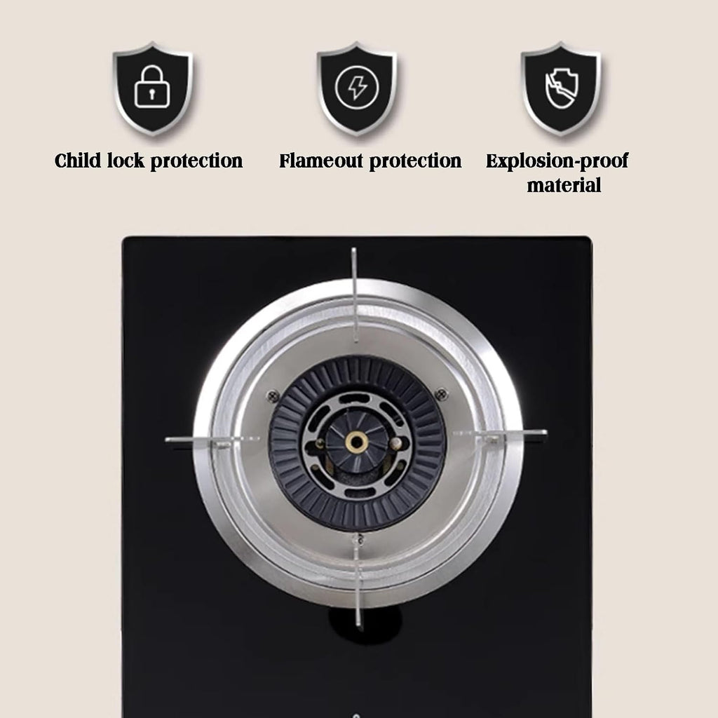 Gas Stove,Tempered Glass Gas Cooktop,1 Burners with Thermocouple Protection,NG/LPG Convertible,Suitable for Home and Commercial Use,5.2KW/17742.4BTU (Color : NG)