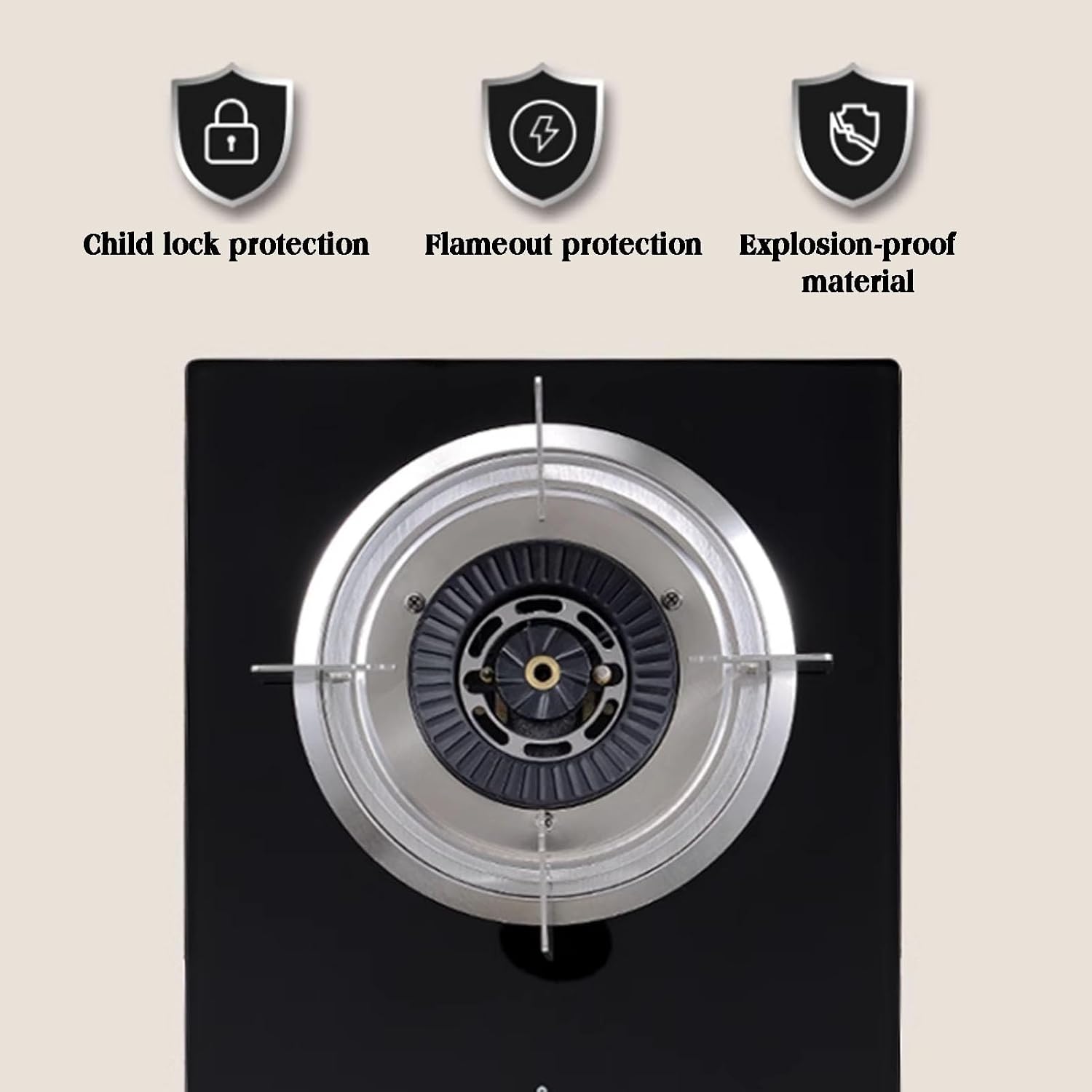 Gas Stove,Tempered Glass Gas Cooktop,1 Burners with Thermocouple Protection,NG/LPG Convertible,Suitable for Home and Commercial Use,5.2KW/17742.4BTU (Color : NG)