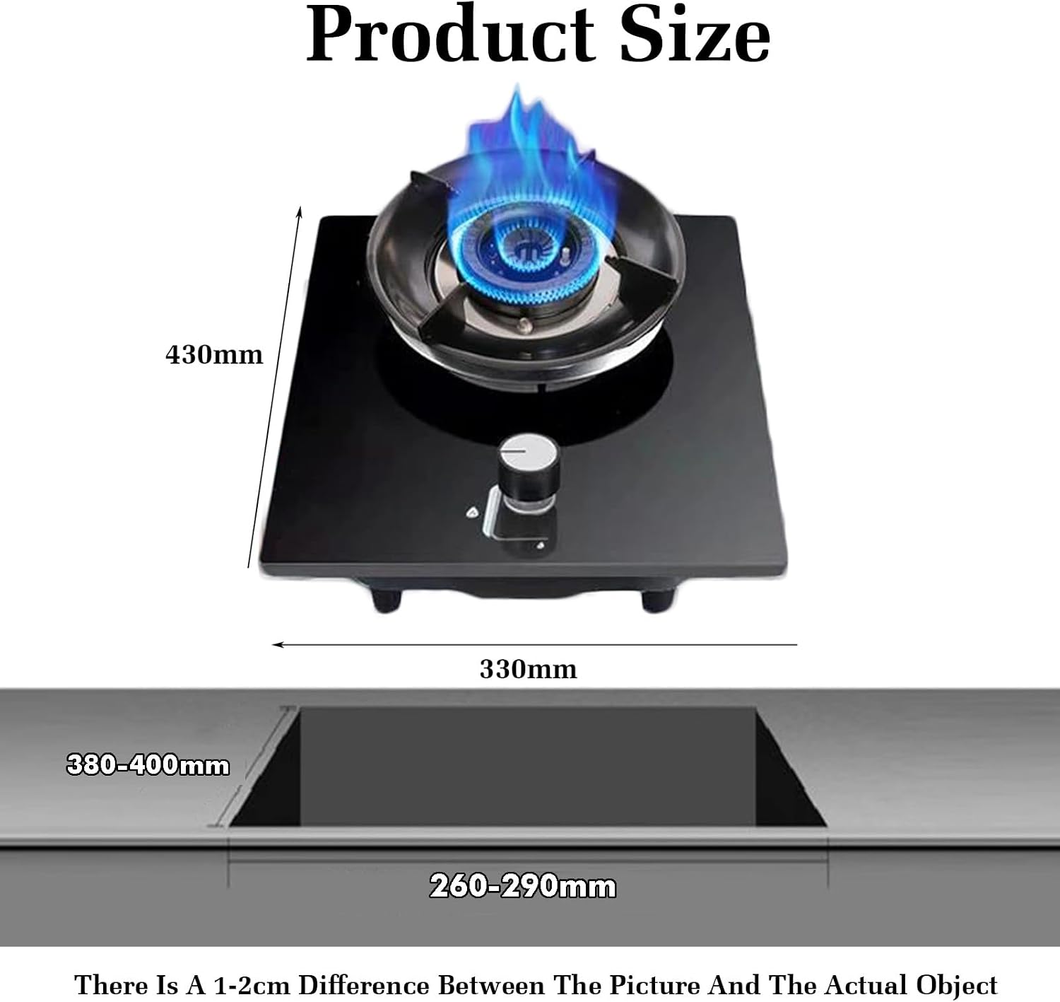 Indoor Gas Stove,Single Burner Table Top Cooker,5.0KW 9-Cavity Fire Ring Gas Cooktop,NG/LPG Compatible for Apartments and Small Kitchens(LPG)