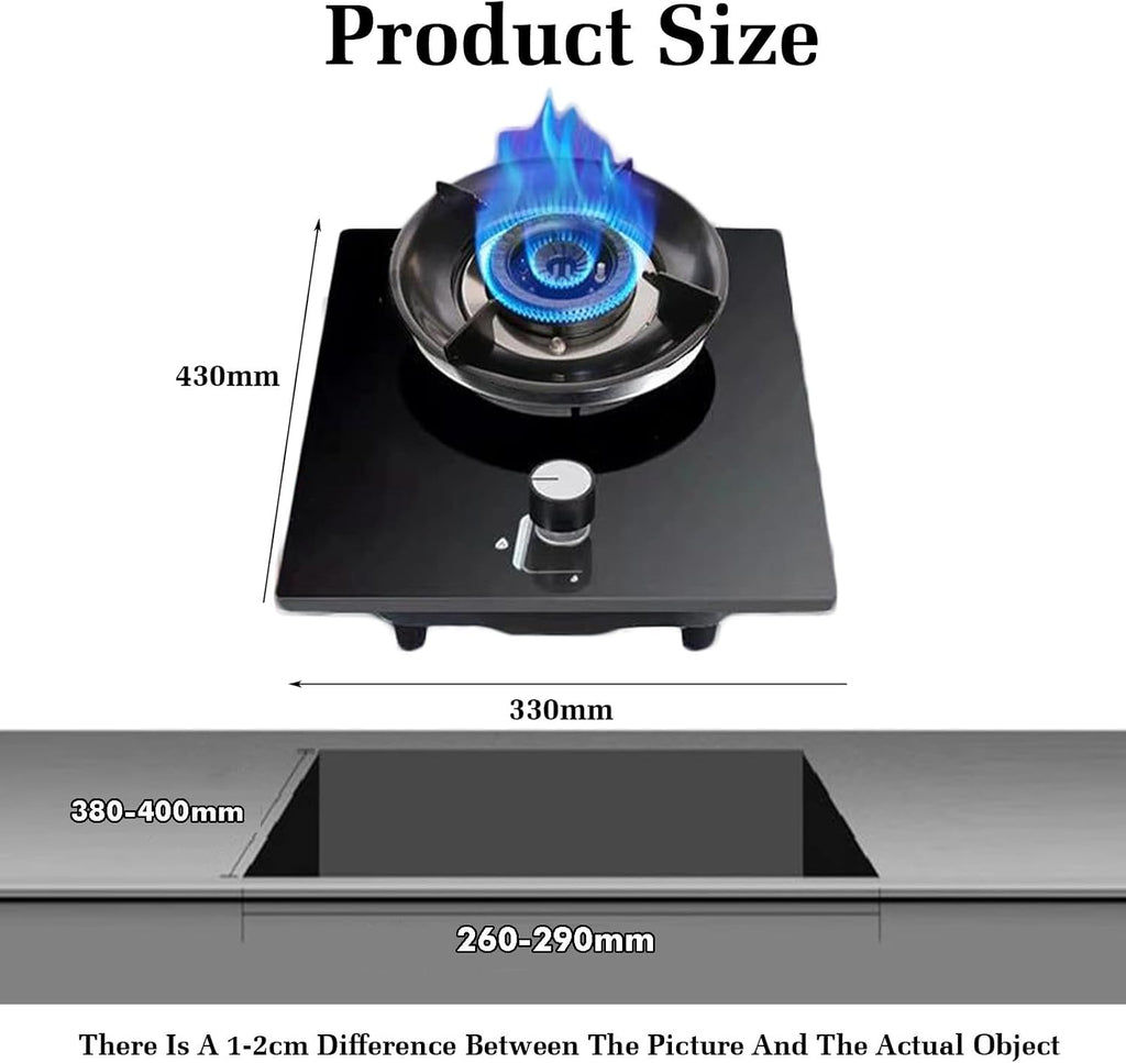 Indoor Gas Stove,Single Burner Table Top Cooker,5.0KW 9-Cavity Fire Ring Gas Cooktop,NG/LPG Compatible for Apartments and Small Kitchens(NG)