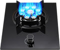 Portable Gas Stove with 1 Burner,5.2KW Camping Gas Cooker,9-Cavity High-fire Glass Freestanding Cooktop,NG/LPG Source Kit,for Home Kitchen(NG)