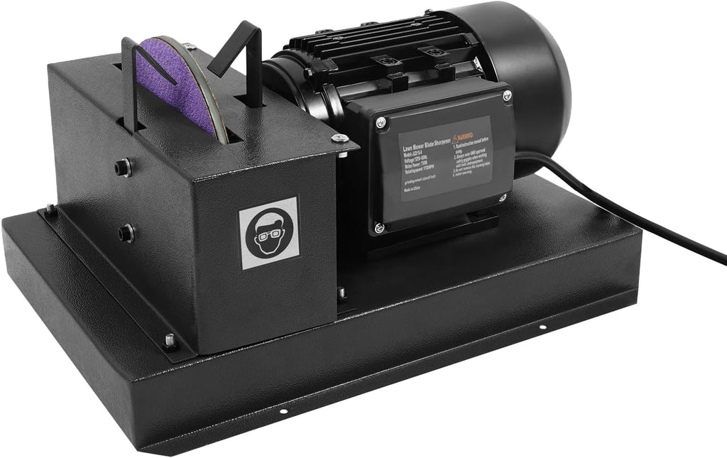 Lawn Mower Blade Sharpener Electric, Mower Blade Sharpener with Sandpapers, Heavy-Duty Sharpening Machine for Pruners Scissors Axes Machetes Hedge Shears Repairs Hones Maintains Edges (9in)