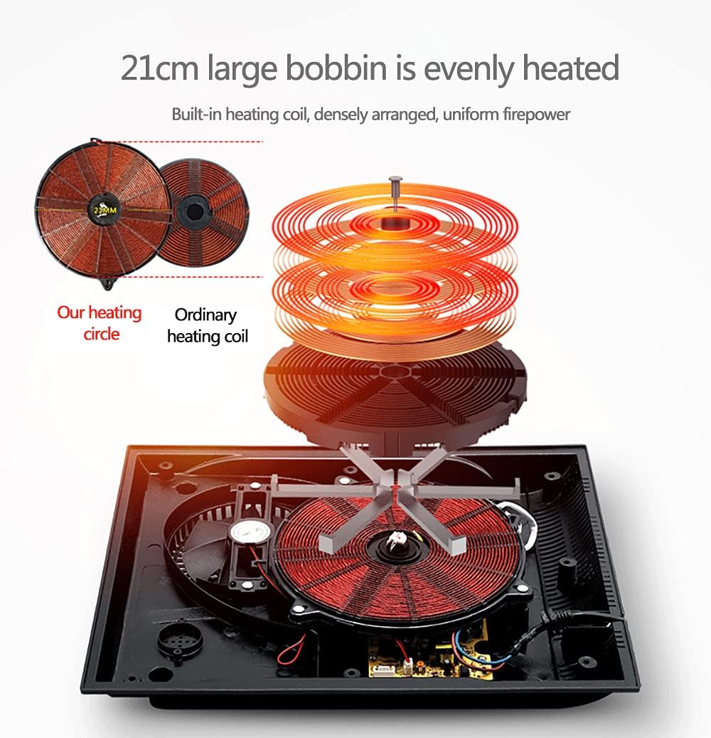 Portable Cooktop Induction Cooktop 2100W with Timer LED Display Sensor Touch Timer Portable Countertop Burner 7 Power Countertop Burner,Red
