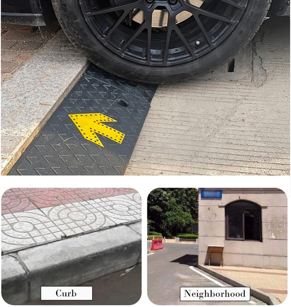 Rubber Curb Ramp, AntilSlip Threshold Ramp Doorway, Slope Ramp for Sidewalk Driveway Car Scooter Bike Motorcycle (Size : Height 4cm (1.5inch))