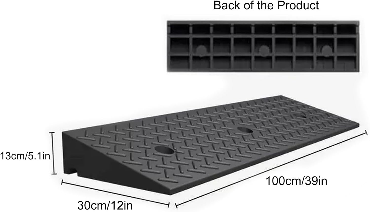 2 To 8'' Rise Car Ramps, Heavy Duty Loading Driveway Curb Ramps 2200 Lbs Driveway Ramp, Threshold Ramps, for Loading, Dock, Bike, Vehicle, Warehouse, Sidewalk(100*30*13cm/39*12*5.1in)