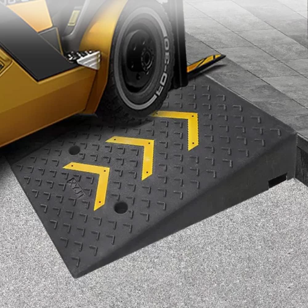 Driveway Curb Ramp 10' Rise Rubber Threshold Ramp Heavy Duty Loading Ramp Doorway Wheelchair Ramp For Shed Garage Car Loading Dock Trucks(50 * 80 * 17cm/20 * 31 * 6.7in)