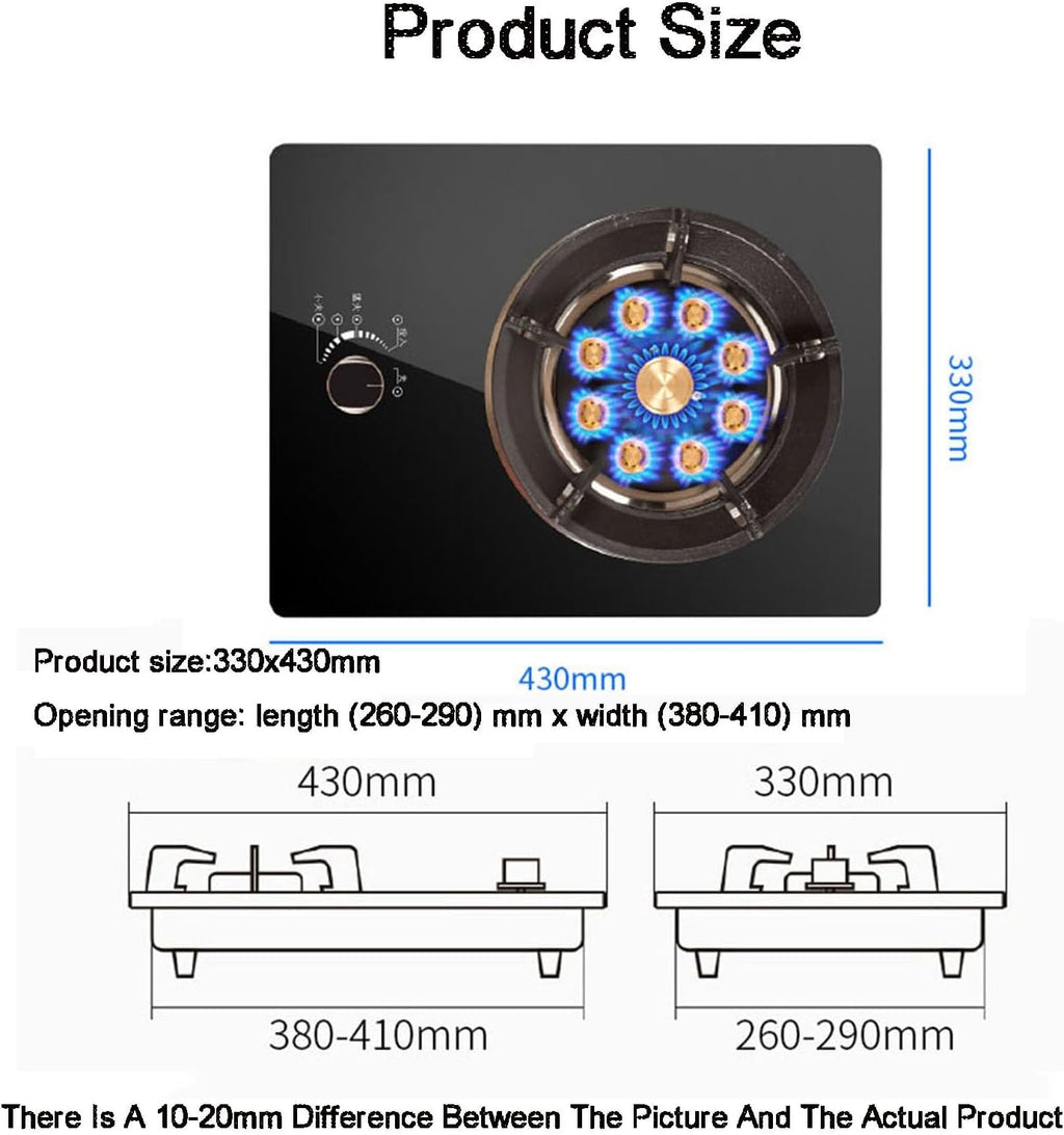 Single-Burner Gas Stove,Black Nine-Chamber High Flame Type Energy-Gathering Stove Frame,for Restaurant