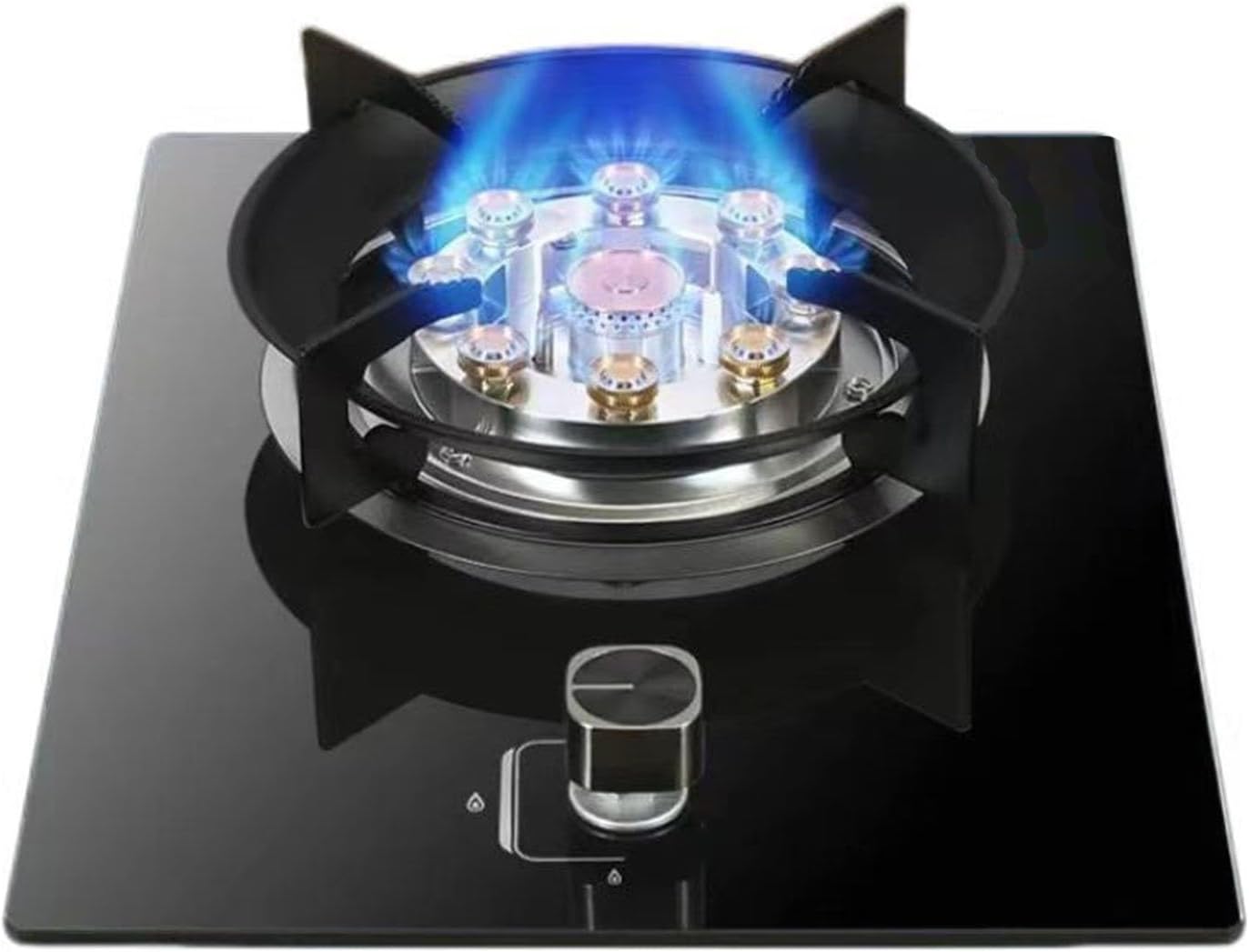 Gas Stove with 1 Burner,5.2KW Nine-Chamber Fierce Flame Stove,Gas/LP Gas Conversion,with Flame Out Protection,for Home Kitchens(NG)