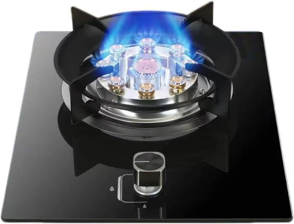 Gas Stove with 1 Burner,5.2KW Nine-Chamber Fierce Flame Stove,Gas/LP Gas Conversion,with Flame Out Protection,for Home Kitchens(LPG)