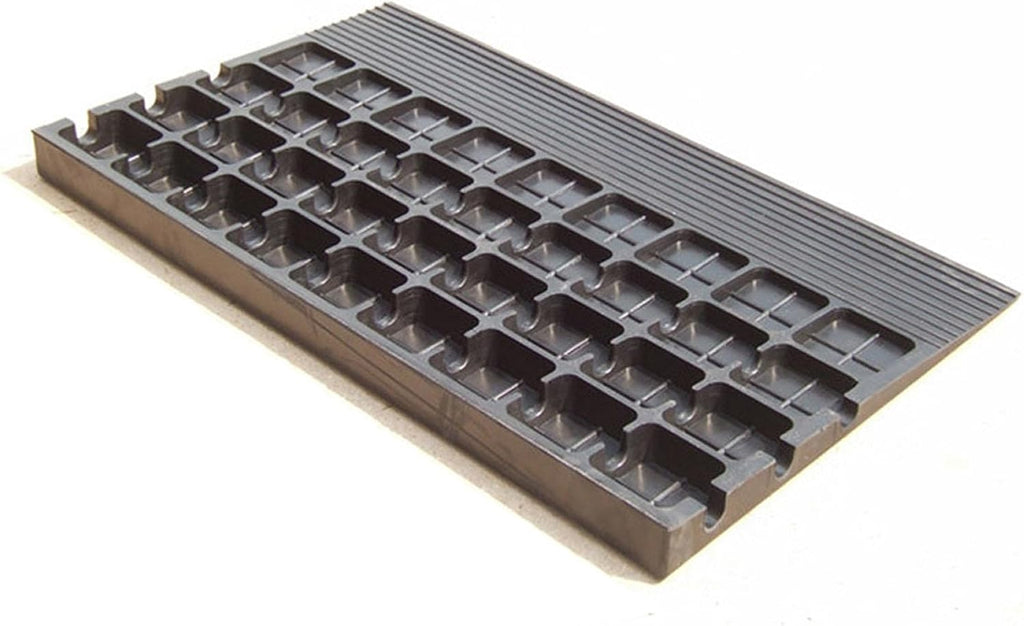 Curb Ramp Rubber 3' Rise Non-Slip Threshold Ramps with 3 Channels Cord Cover for Scooter Sweeping Carts in Doorways