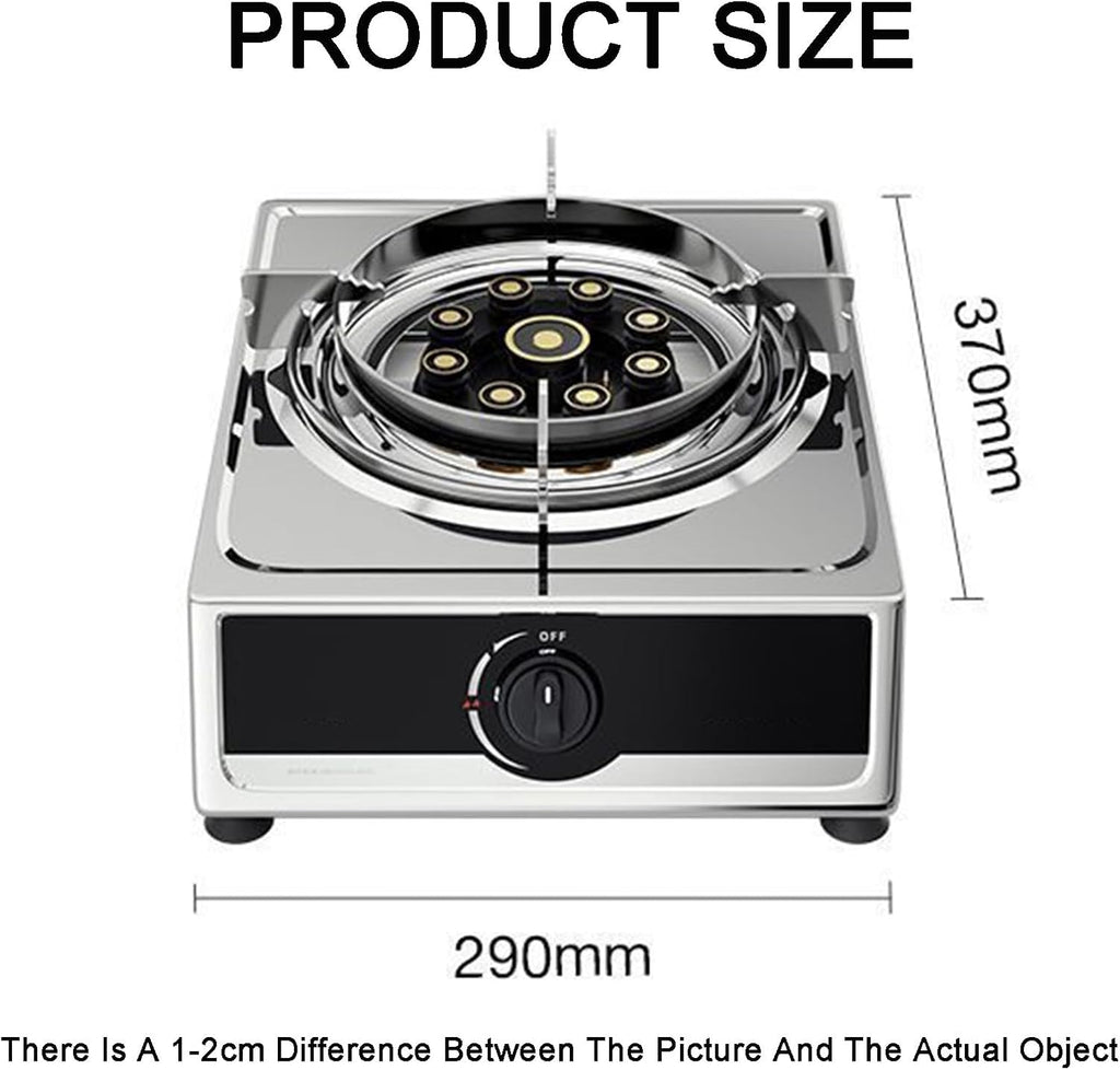 Gas Stove 1 Burner,4.0KW Nine-Chamber Fierce Fire,Stainless Steel Cast Copper Pot Rack,Desktop Liquefied Gas/Natural Gas Stove,with Flameout Protection(LPG)