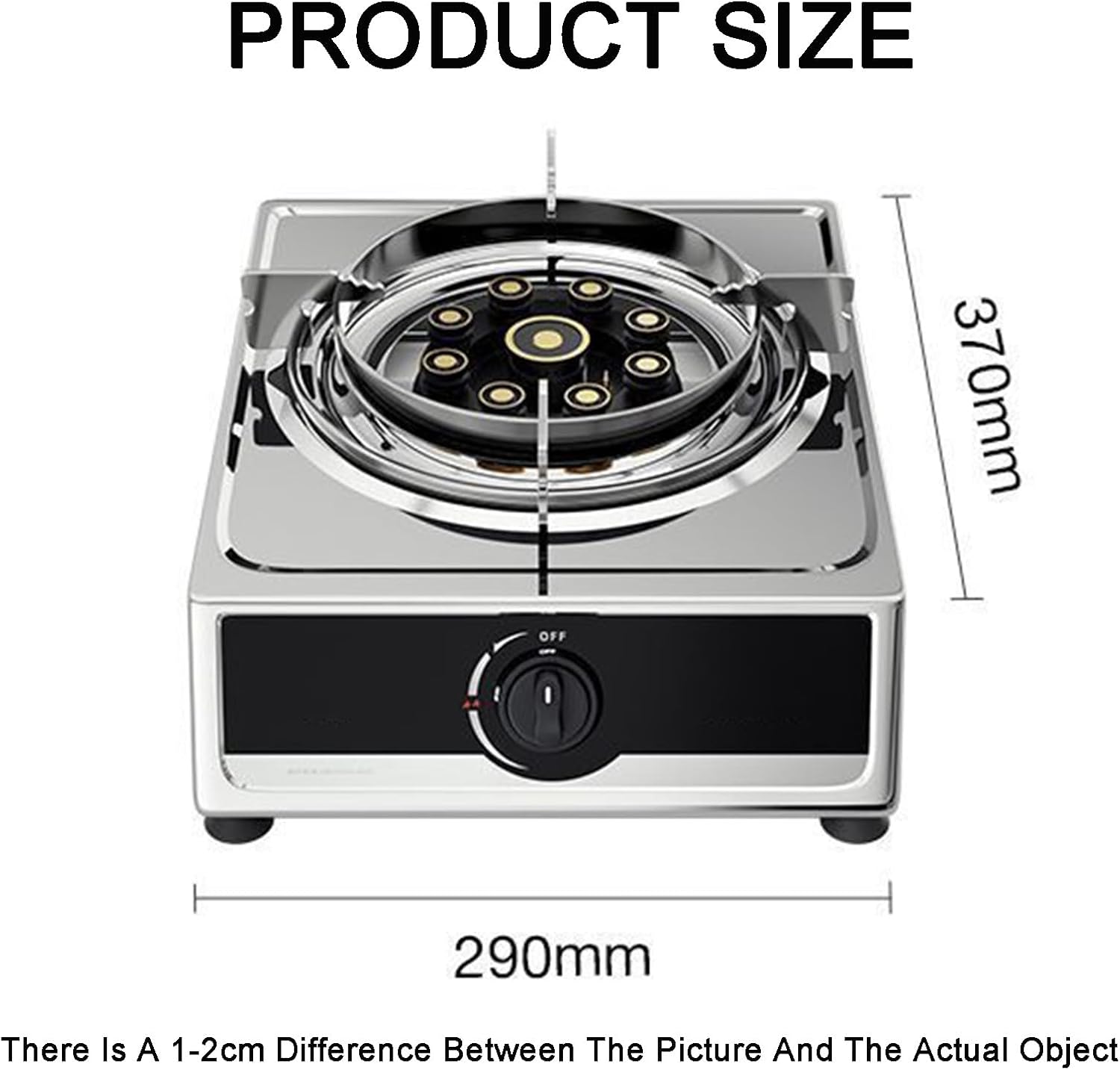 Gas Stove 1 Burner,4.0KW Nine-Chamber Fierce Fire,Stainless Steel Cast Copper Pot Rack,Desktop Liquefied Gas/Natural Gas Stove,with Flameout Protection(NG)