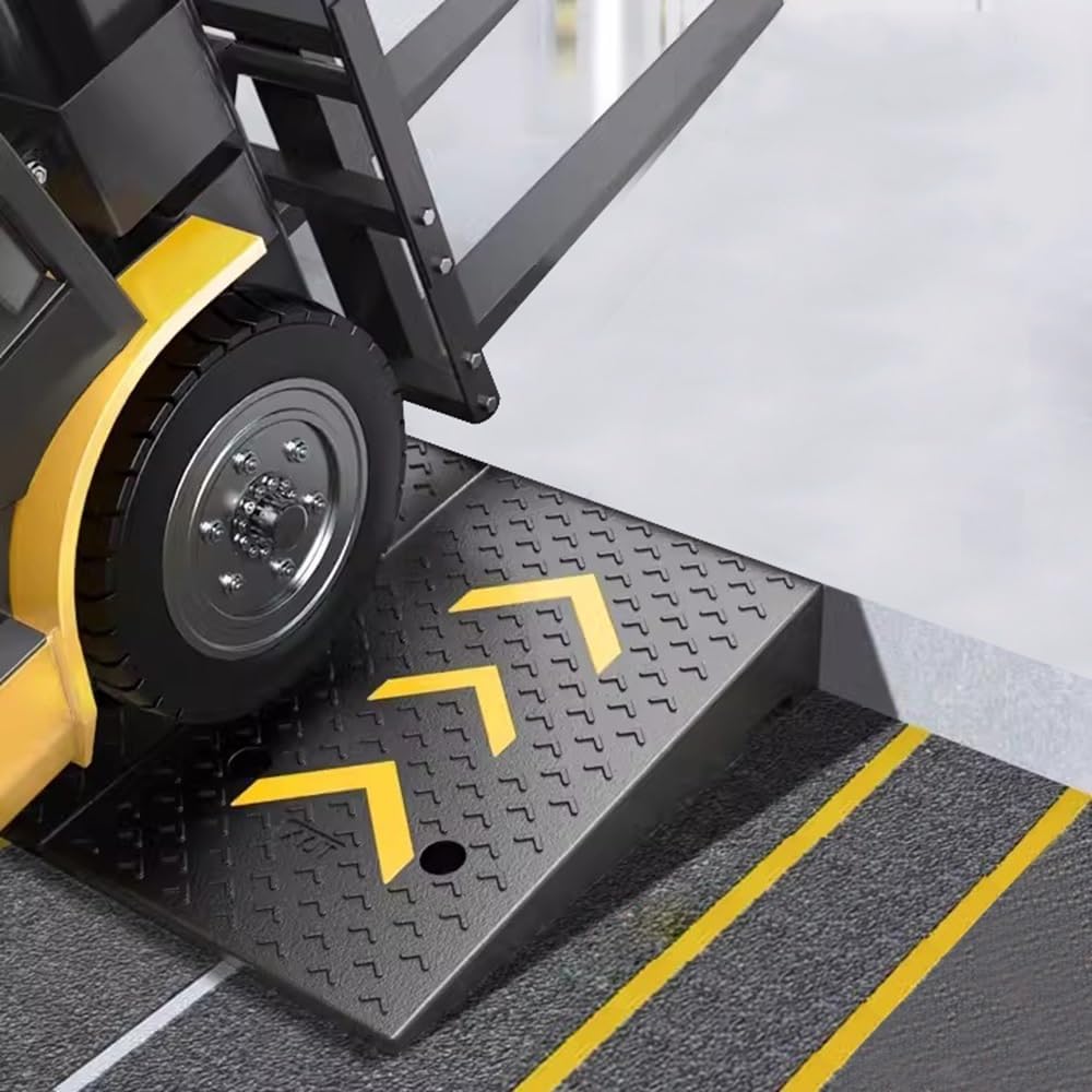 Rubber Threshold Ramp, 6' 7' 8' Rise Driveway Curb Ramps, 11000 Lbs Capacity Entry Ramp Doorway, Non-Slip Wheelchair Ramp, for Car Scooter, Power Chairs, Home Steps(5.9in/15cm)