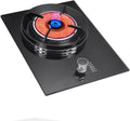 Gas Stove 1 Burner,Tempered Glass Cast Iron Pot Rack 4.5KW Liquefied Gas Natural Gas Stove,Desktop or Embedded Installation,with Safety Flameout Device(LPG)