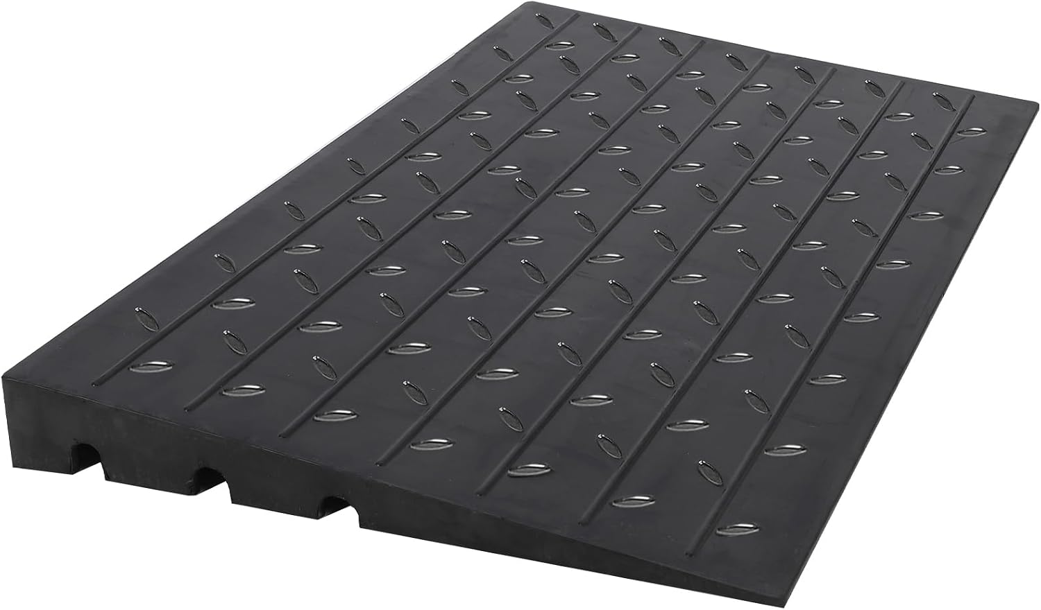 3' Rise Rubber Threshold Ramp Doorway Wheelchair Ramp for Wheelchairs, Mobility Scooters Home Doorways Driveways Power Chairs with 3 Channels Cord Cover, 2500LBS Driveway Curb Ramps Handicap