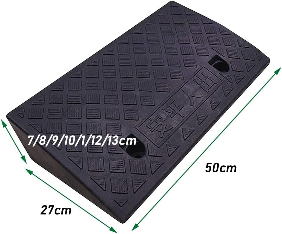 PVC Curb Ramp, Anti-Slip Driveway Ramps, 1in-7.5in Portable Threshold Ramp, Motorcycle/Cars/Wheelchairs, Lightweight Ramp for Indoor Home-2pcs (Color : Y, Size : 50x27x13cm/20x10.6x5.1in)