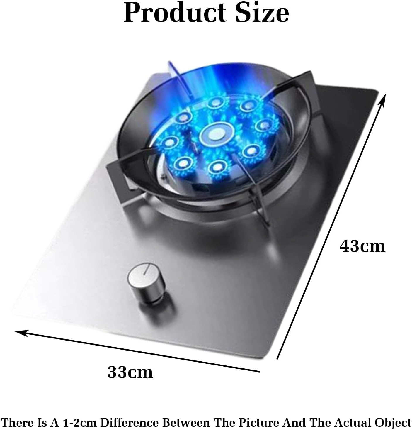 Gas Cooker 1 Burner,8.5KW Stainless Steel Gas Cooker,Gas/LP Gas Conversion Stove,with Flameout Protection,for Home Kitchen Motor Home Camp(LPG)