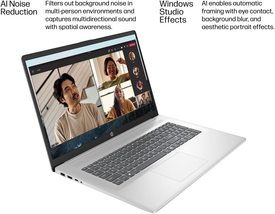 HP 17.3 inch Touchscreen Laptop, HD+ BrightView Display, Intel Ultra 7 255U 12-Core(Beat Core 7 150U),16GB DDR5, 1TB SSD, Copilot AI, Backlit KB, Long Battery, Win 11 Home, w/128GB External SSD&Stylus