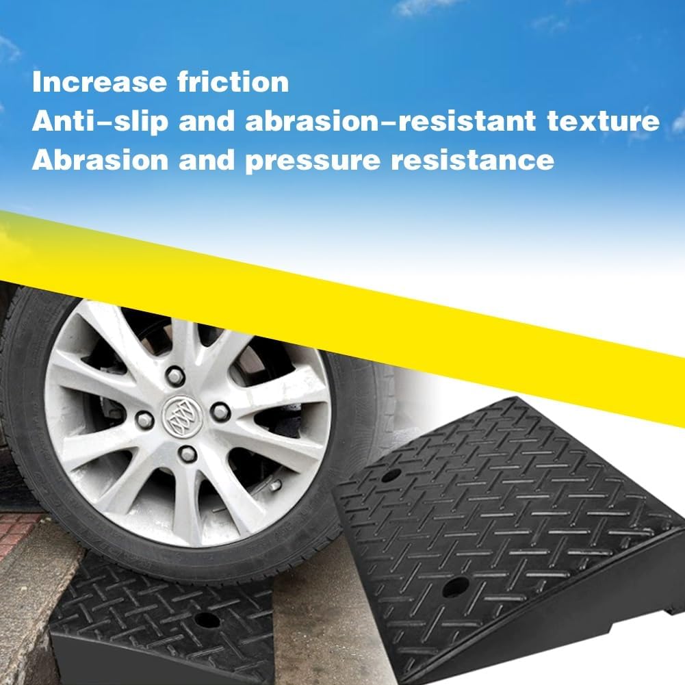 Portable Curb Ramp Garden Shed Ramp Threshold Ramp Kerb Ramp for Wheelchairs Sidewalk Car Doorways Bike Motorcycle Lawnmower(19.7x19.7x6.7in)