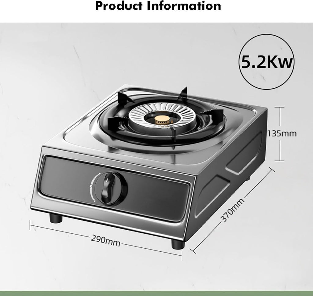 Cassette Stove,Portable Gas Stove,Max 17742.4BTU Single Burner Cassette Stove Piezo-Ceramic Ignition,for Camping Cooking Car Travel Home and Apartment (Color : NG, Size : Style 1)