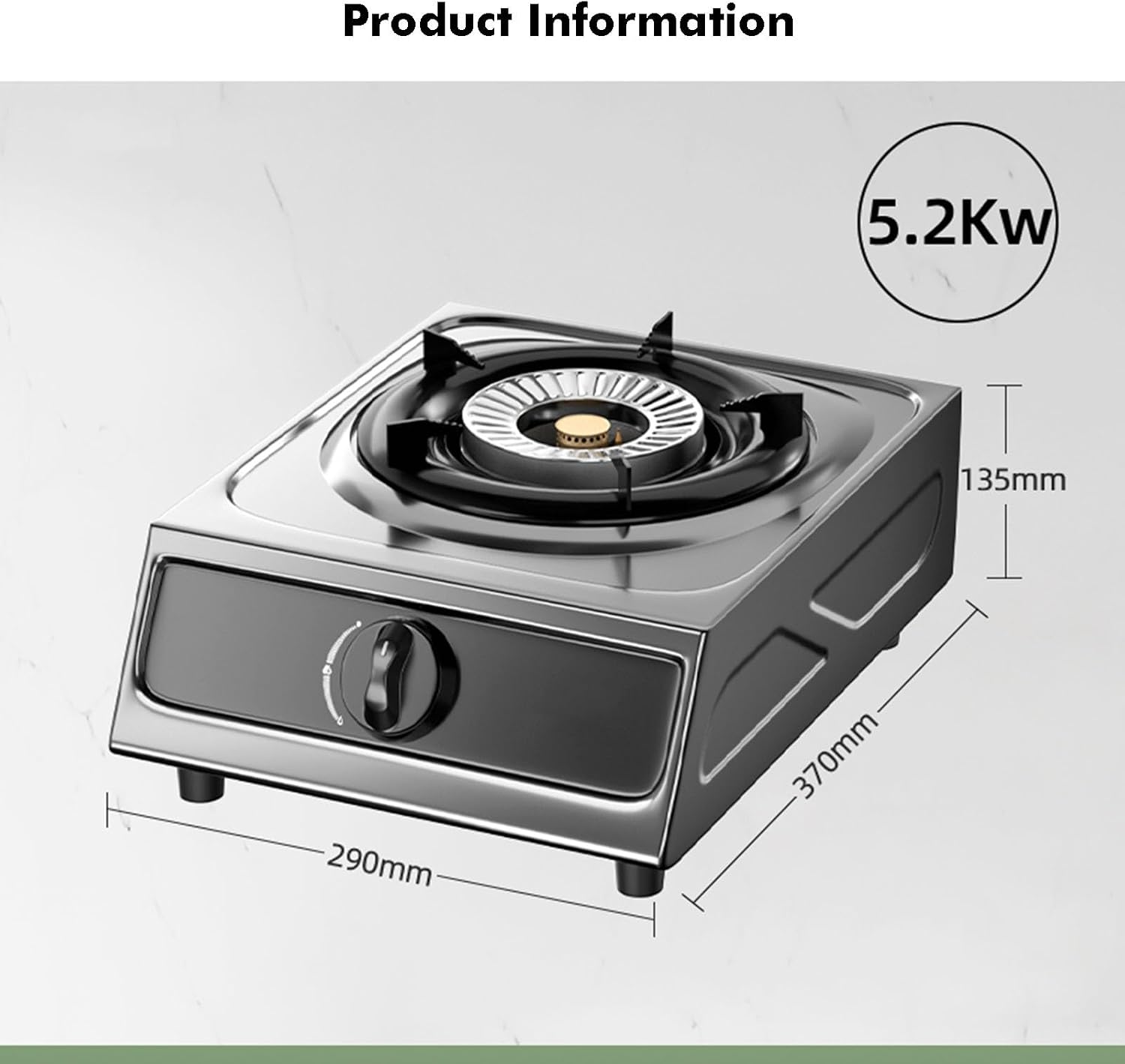Cassette Stove,Portable Gas Stove,Max 17742.4BTU Single Burner Cassette Stove Piezo-Ceramic Ignition,for Camping Cooking Car Travel Home and Apartment (Color : NG, Size : Style 1)