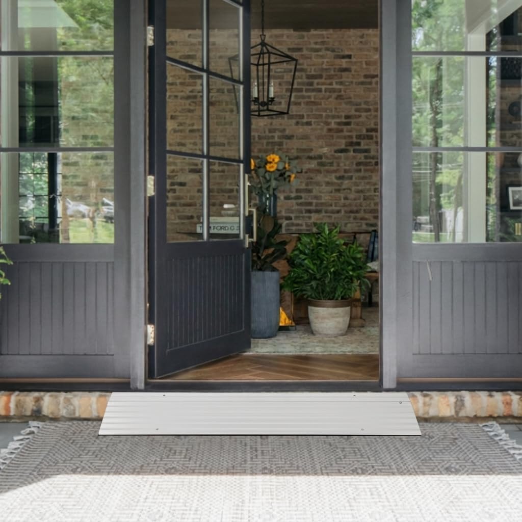 3' Rise Door Threshold Ramp,Aluminum Alloy Entry Ramp for Wheelchair Scooters Power Chairs Walkers