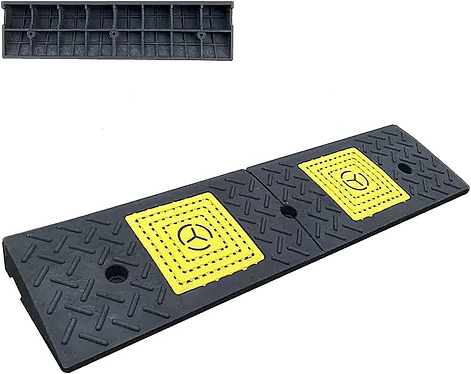 Rubber Kerb Ramp Sidewalk Curb Ramp Door Step Ramp Portable Heavy Duty Threshold Ramp for Cars Truck Bikes Motorcycles Wheelchair 1 Pack(1.6'/4 cm Rise)
