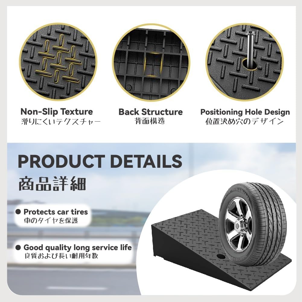 Portable Rubber Curb Ramps Lawnmower Threshold Ramps Driveway Kerb Ramp Loading Ramps With Expansion Screws Doggy Door Ramp for Car Motorcycle Wheelchairs Scooter Bike Truck Forklifts(19.7x31.5x9.1in)