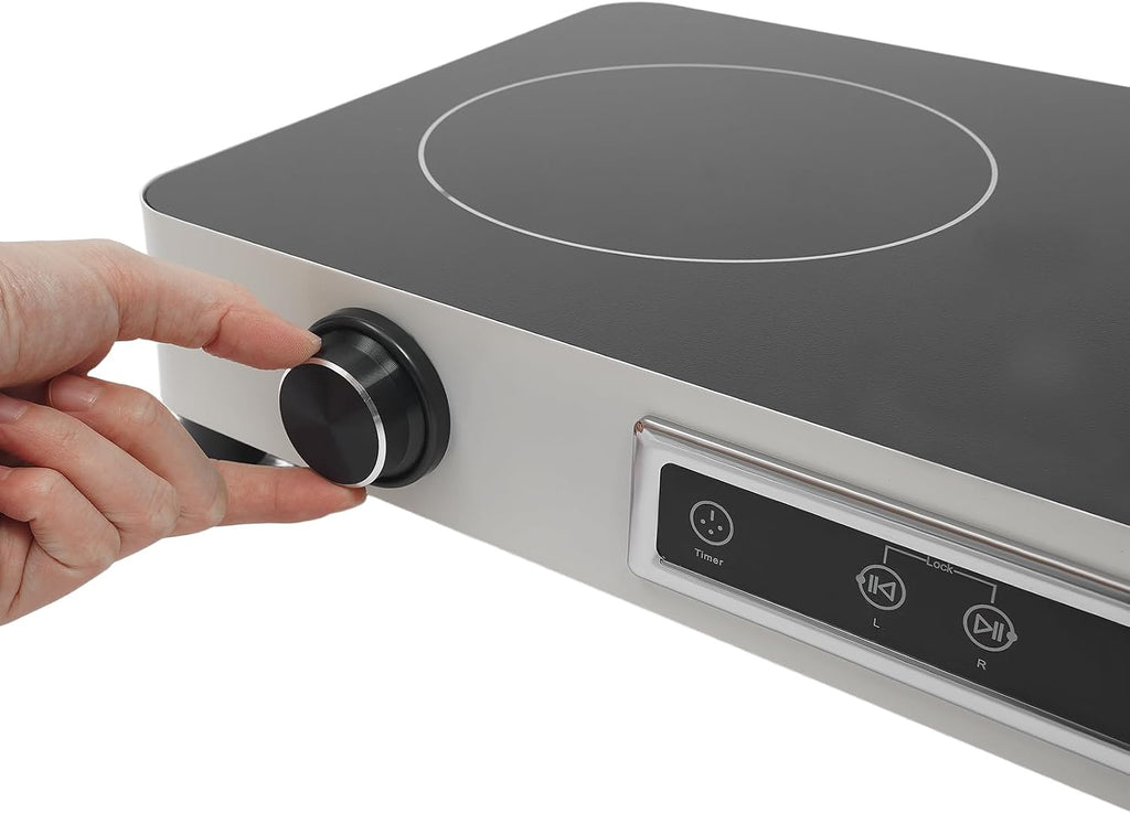 Electric Cooktop,Portable Electric Cooktop 1100W Double Burner Stove with Plug Hot Plate Countertop110V-120V Heating Plate Burner Child Safety Lock Timer,Touch and Knob Control
