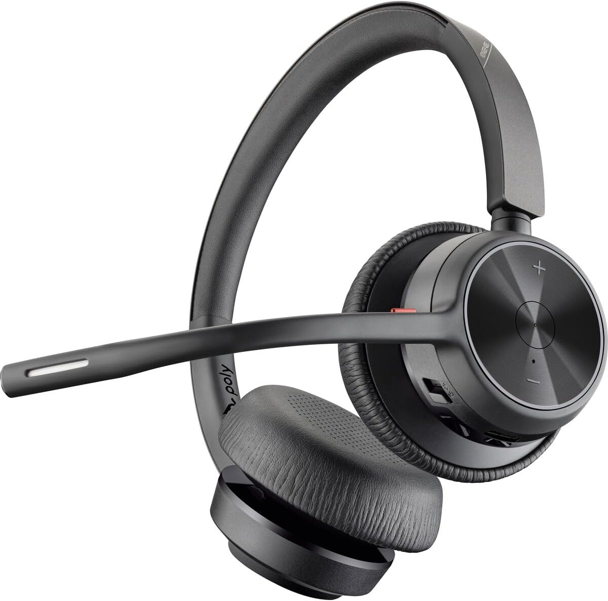 Poly - Voyager 4320 UC Wireless Headset (Plantronics) - Headphones with Boom Mic - Connect to PC/Mac via USB-C Bluetooth Adapter, Cell Phone via Bluetooth - Works with Teams, Zoom & More,Black