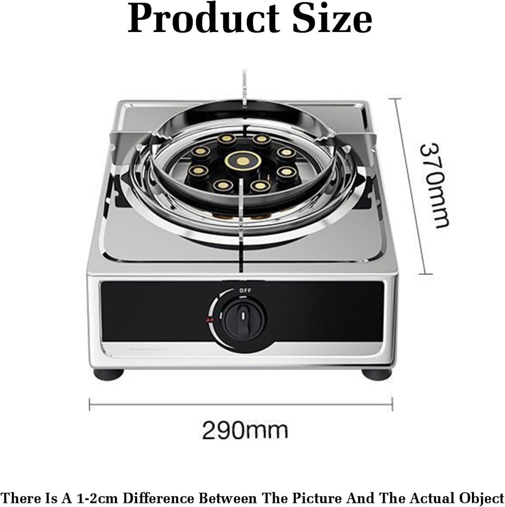 Gas Cooker,Single Burner,5.0KW Gas/LP Gas Conversion Stove,Stainless Steel Catering Indoor Regulators,with Flameout Protection,for Home Kitchen(LPG)