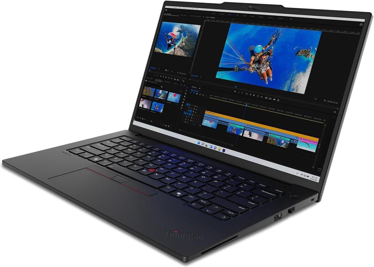 Lenovo ThinkPad P14s Gen 5 Laptop with Intel Core Ultra 7 155H Processor, 14.5 3K, 120Hz, Non-Touch Display, 64GB RAM, 1 TB SSD, NVIDIA RTX 500 Ada, 5MP RGB+IR Cam, FP Reader, and Win 11 Pro