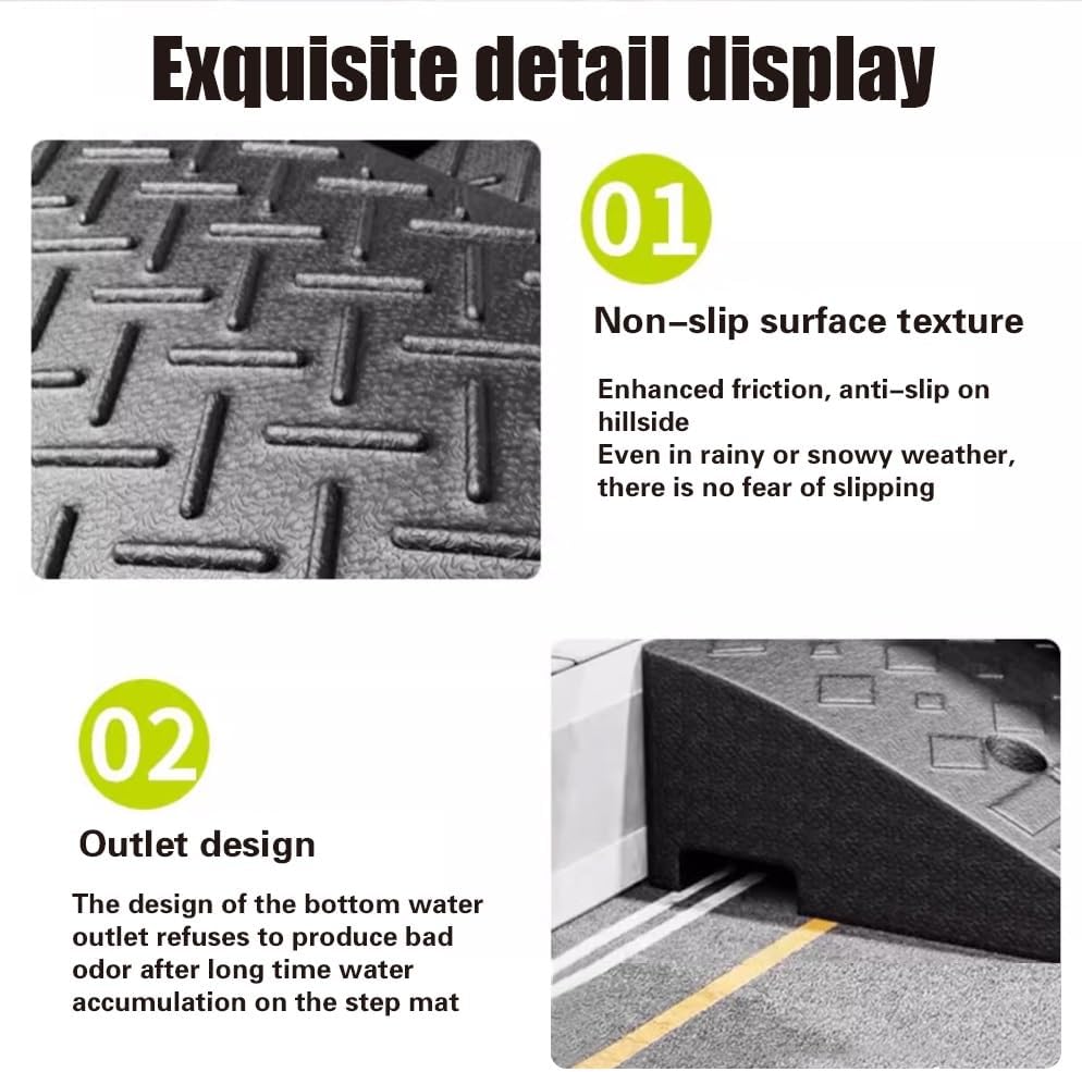 Curb Ramps Driveway Ramps Portable Shed Ramps Threshold Ramps for Cars Wheelchairs Bikes Motorcycles(19.7x31.5x5.1in)