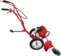 Walk Behind Lawn Mower, 49CC 2-Stroke Gas Brush Cutter with 7000R/Min High Speed Foldable Auxiliary Wheel & 2 Loosening Blades Lawn Trimmer Weeding Machine for Home Yards Gardens Small Farms Etc