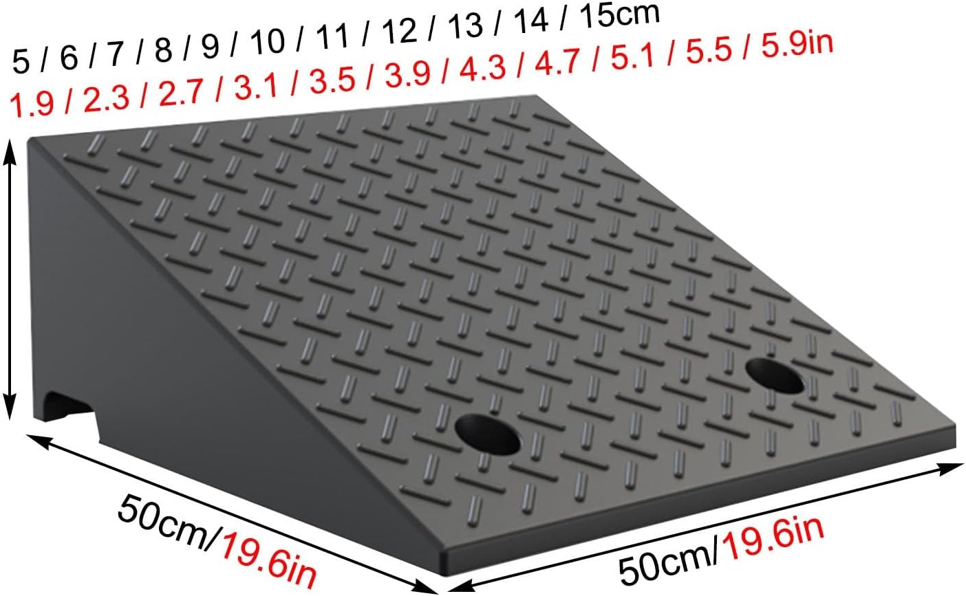 Rubber Curb Ramps,Car Driveway Ramps,Full Range Of Heights,Non-Slip And Wear-Resistant,Strong Load-Bearing Capacity,Suitable For Cars,Door Thresholds,Street Steps(50*50*14cm/19.6*19.6*5.5in)
