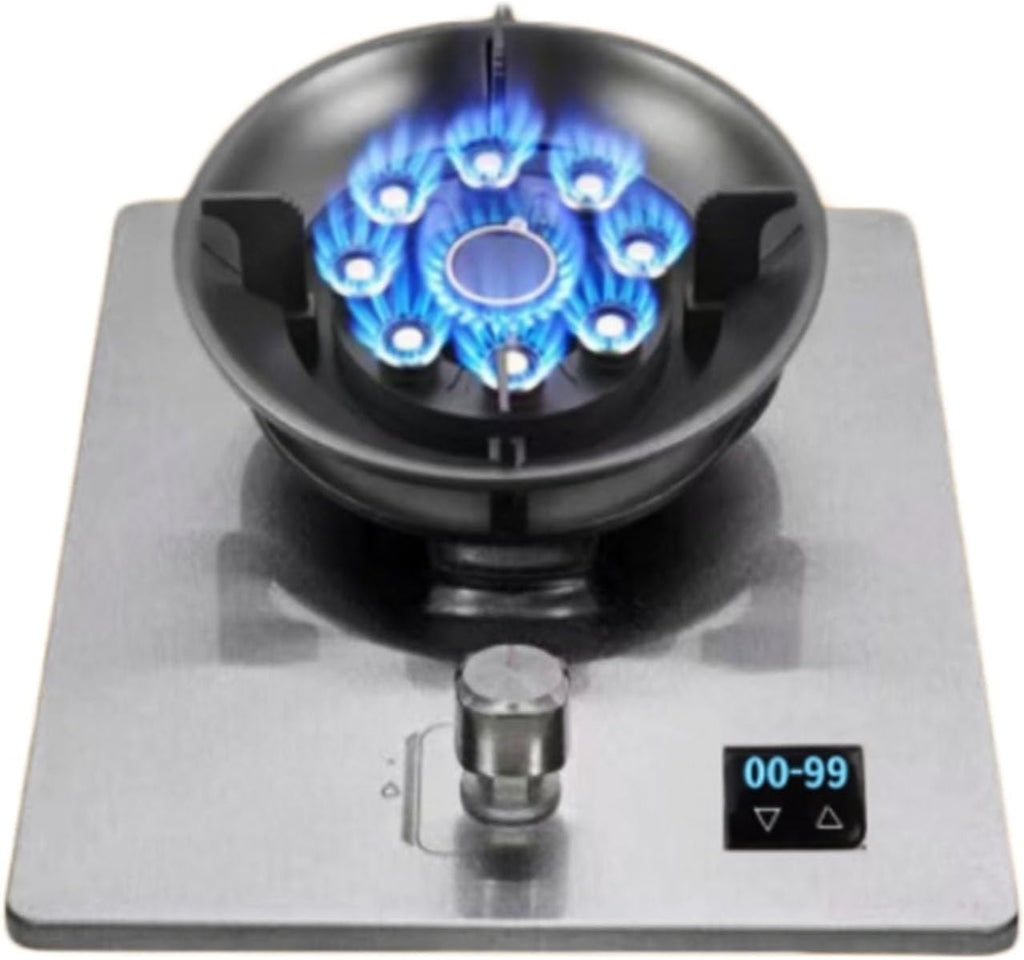 Portable Gas Stove,1 Burner Propane Stove,Tempered Glass Max 17742.4BTU with Pulse Electronic Ignition for Indoor Kitchen, Open Kitchen and Apartment (Color : Silver, Size : NG)