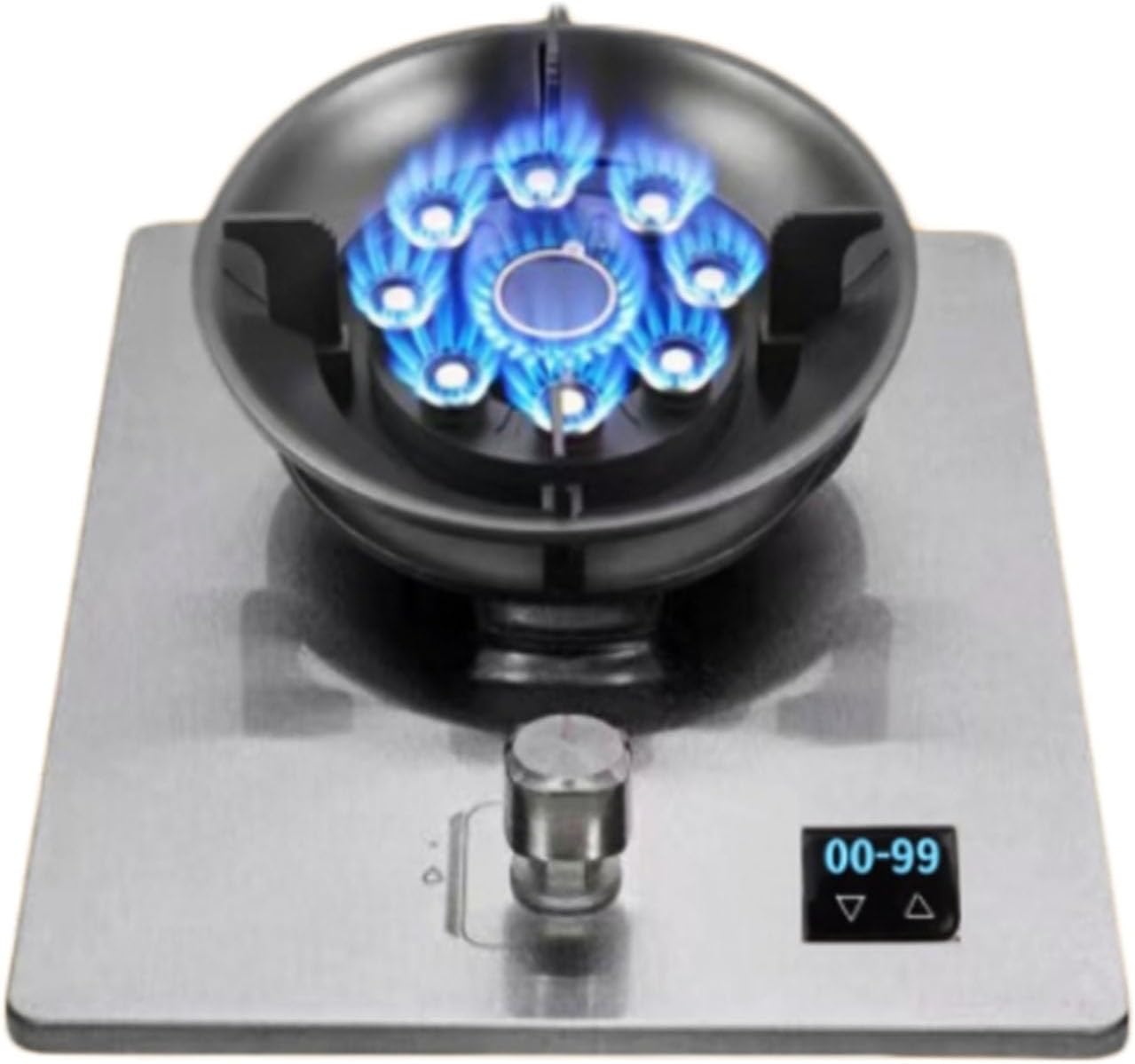 Portable Gas Stove,1 Burner Propane Stove,Tempered Glass Max 17742.4BTU with Pulse Electronic Ignition for Indoor Kitchen, Open Kitchen and Apartment (Color : Silver, Size : LPG)