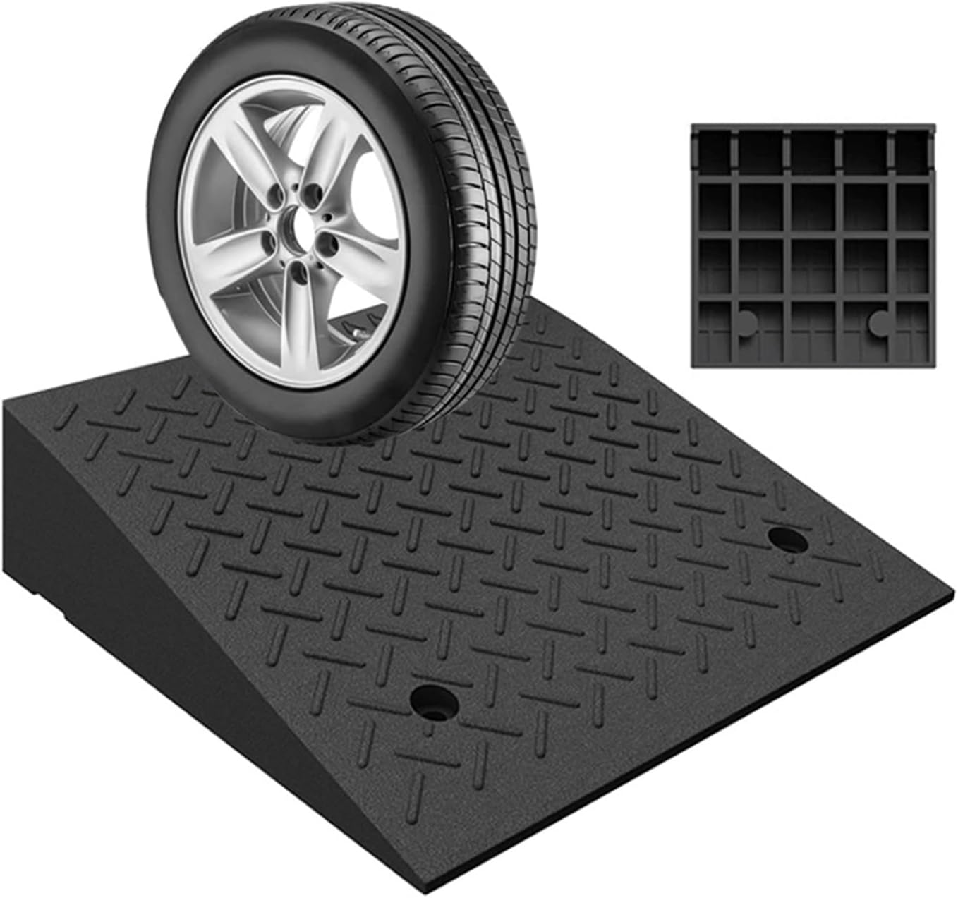 Portable Curb Ramps Heavy Duty Rubber Threshold Ramp Loading Ramp Car Curb Ramp Driveway Ramp for Car Doorways Bike Motorcycle(19.7x19.7x6.7in)