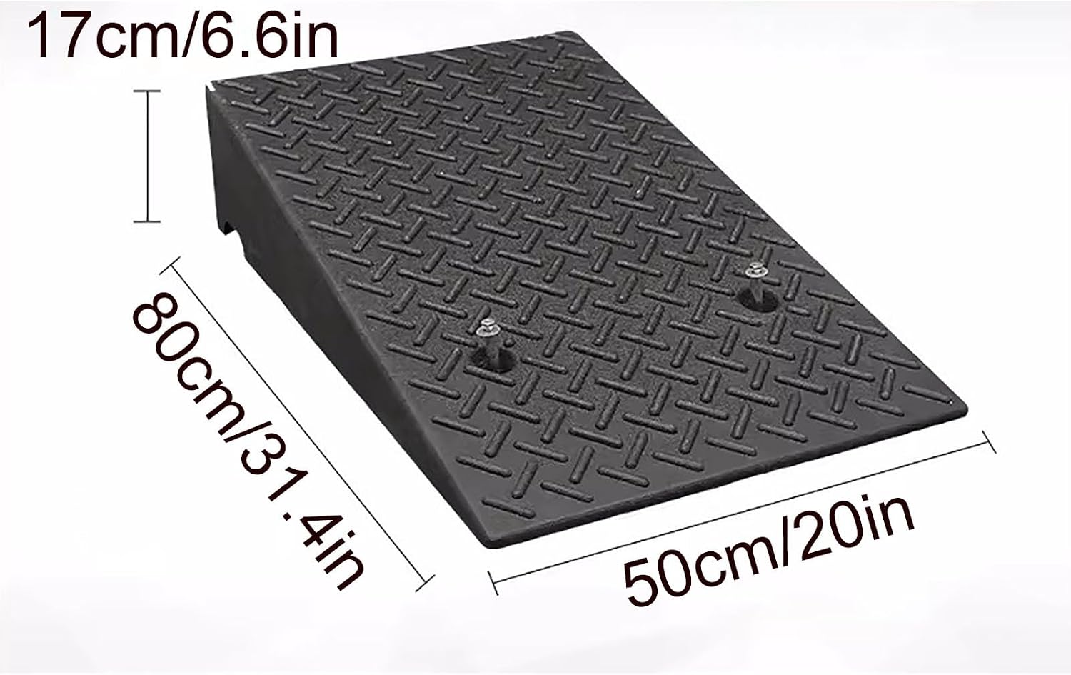 Rubber Curb ramp, high Heavy Duty Rubber Threshold ramp, Portable car ramp, Suitable for car Wheelchair Pedal, Stair Door ramps(50 * 80 * 17cm/20 * 31.4 * 6.6in)