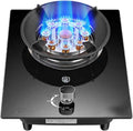 Gas Cooker 1 Burner,5.2KW 9-Cavity High-fire Wok Burner,Tempered Glass Top with Flameout Protection,Easy Clean for Home and Kitchen (NG/LPG)(NG)
