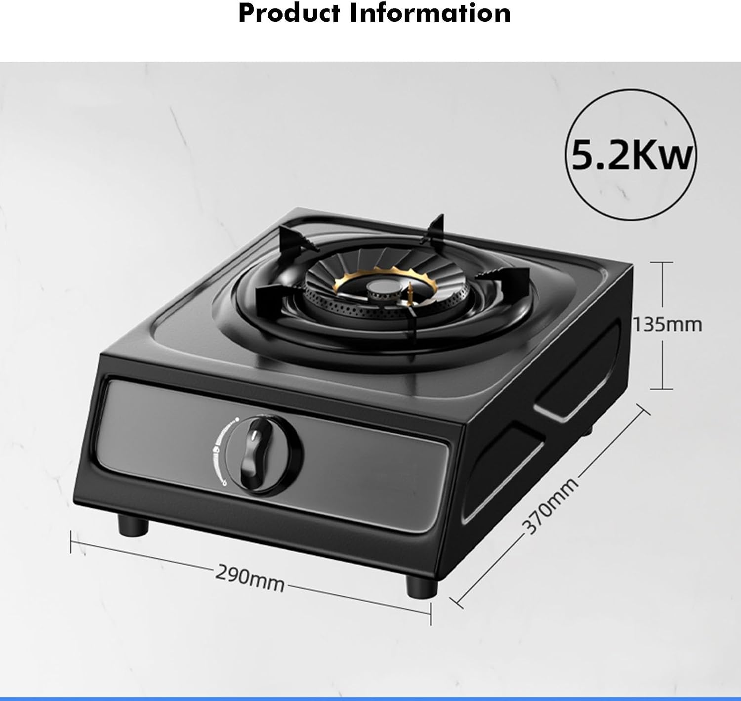 Cassette Stove,Portable Gas Stove,Max 17742.4BTU Single Burner Cassette Stove Piezo-Ceramic Ignition,for Camping Cooking Car Travel Home and Apartment (Color : NG, Size : Style 2)