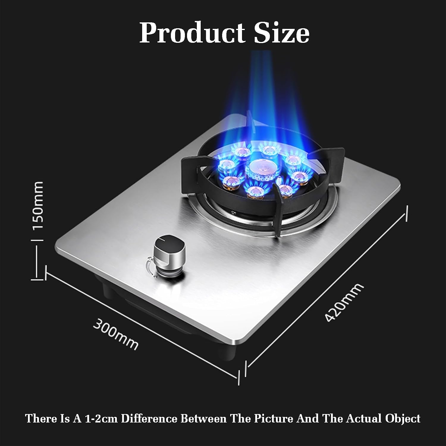 Gas Stove Single Burner,Kitchen Counter Top Stove 5.2KW Gas,Gas/LP Gas Conversion Stove,with Flameout Protection,for Home Kitchen(LPG)