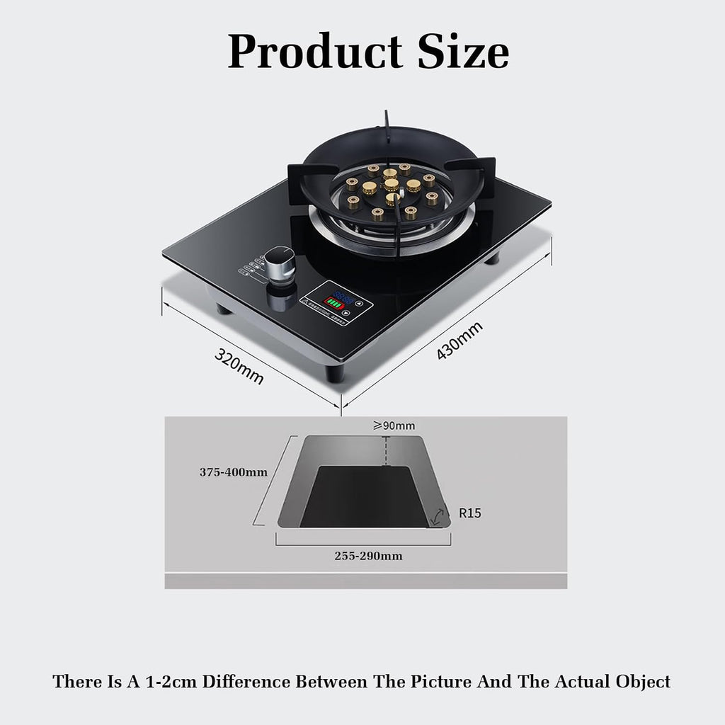 Gas Stove,Single Burner,5.2KW Kitchen Counter Top Stove,Catering Indoor Regulators,with Flameout Protection,for Home Kitchen(LPG)