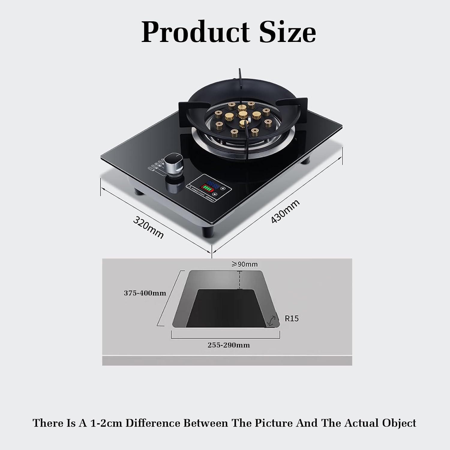 Gas Stove,Single Burner,5.2KW Kitchen Counter Top Stove,Catering Indoor Regulators,with Flameout Protection,for Home Kitchen(LPG)