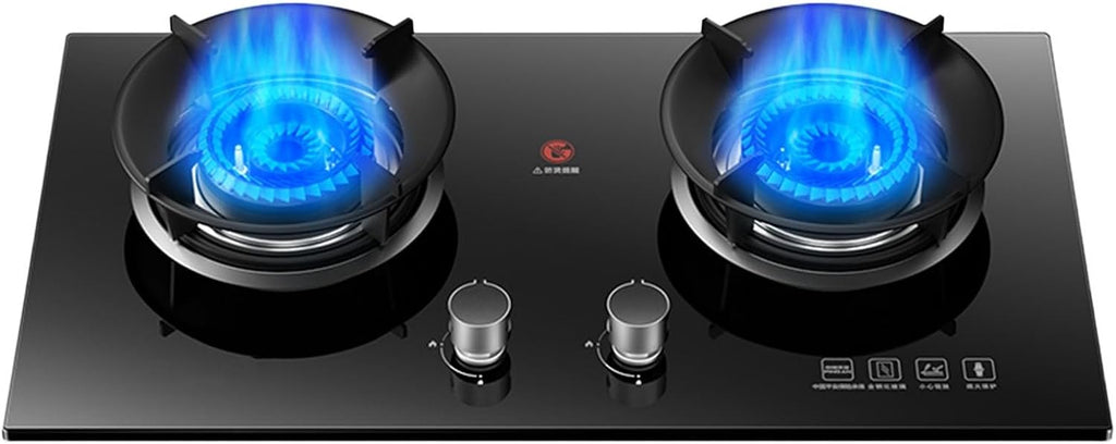 Propane Stove,2 Burners Portable Propane Stove,17742.4BTU High Power Tempered Glass Gas Cooktop Suitable for Kitchen Outdoor RV and Apartments (Color : LPG, Size : Style 2)