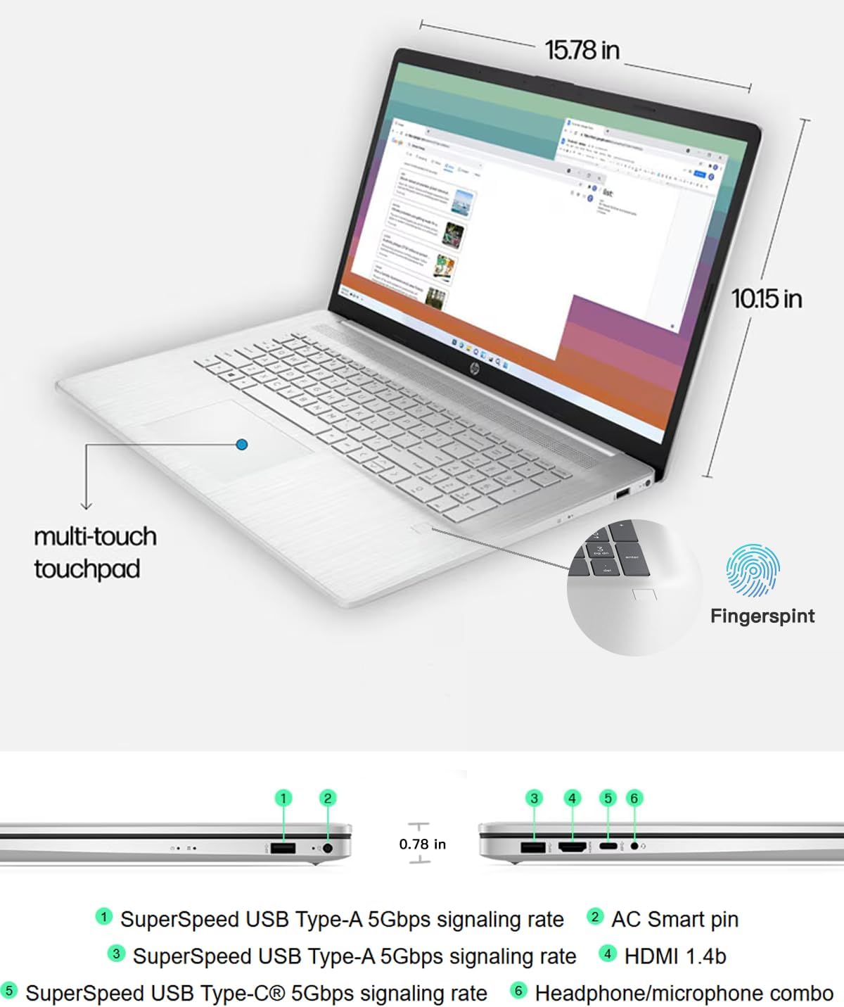 HP 17 Business Laptop Computer - Intel 10-Core i5-1334U, 32GB RAM, 1TB SSD, 17.3' HD+ Display, Fingerprint, Backlit KB, Numeric Keypad, w/Win11 Pro, Office Lifetime, External DVD Drive