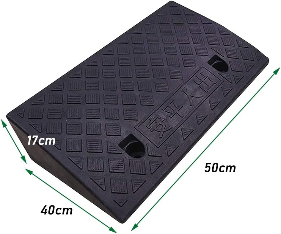 PVC Curb Ramp, Anti-Slip Driveway Ramps, 1in-7.5in Portable Threshold Ramp, Motorcycle/Cars/Wheelchairs, Lightweight Ramp for Indoor Home-2pcs (Color : B, Size : 50x40x17cm/20x15.7x6.3in)