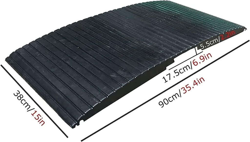 2 Pack Rubber Threshold Ramp, Home Entry Wheelchair Transition Ramp, Mobility Bridge Ramp for Driveway/Sidewalks, Door Ramp for Walkers/Hand Truck
